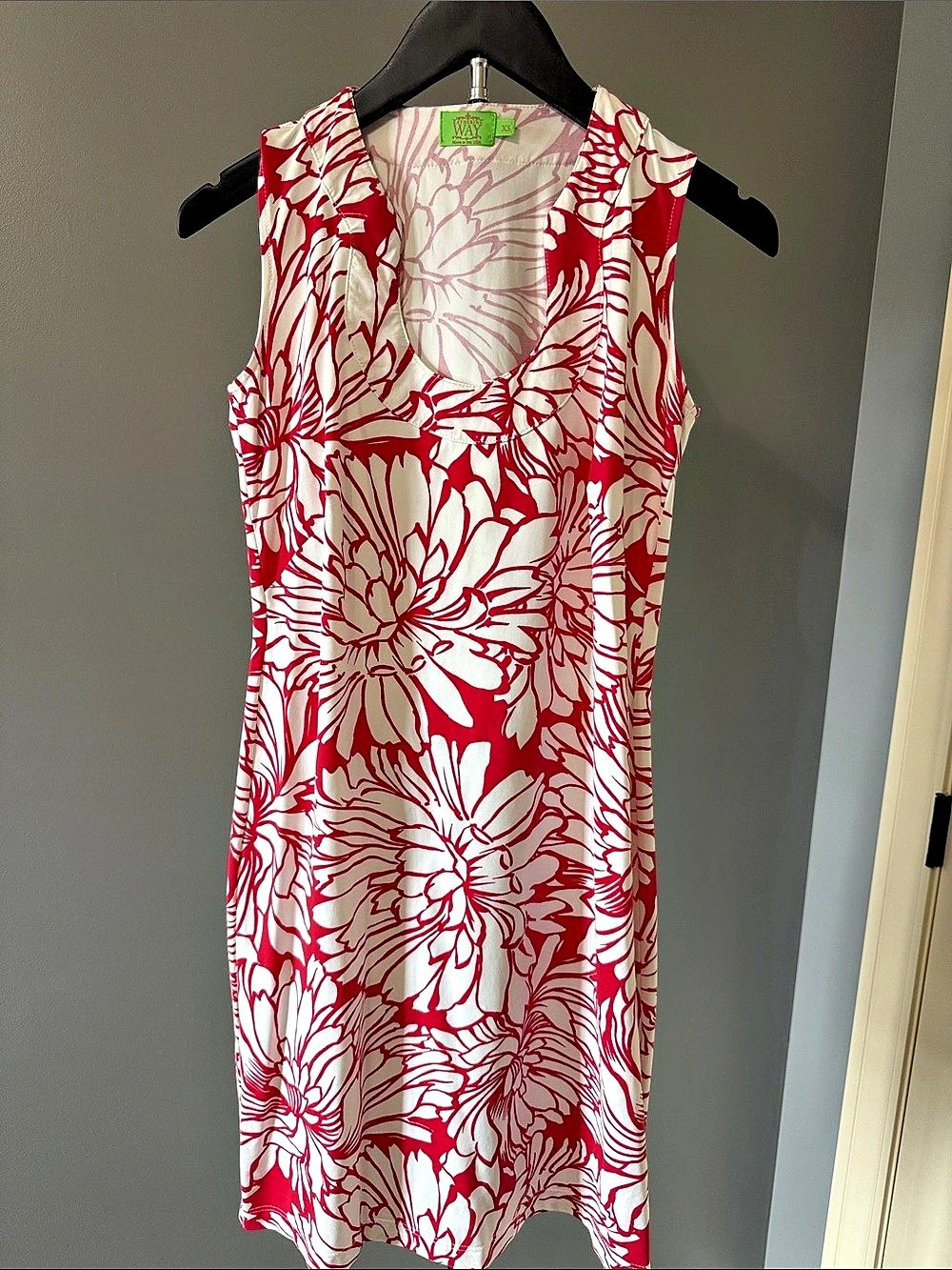 Katherine Way Floral Mini Dress in Red & White Size XS Like New